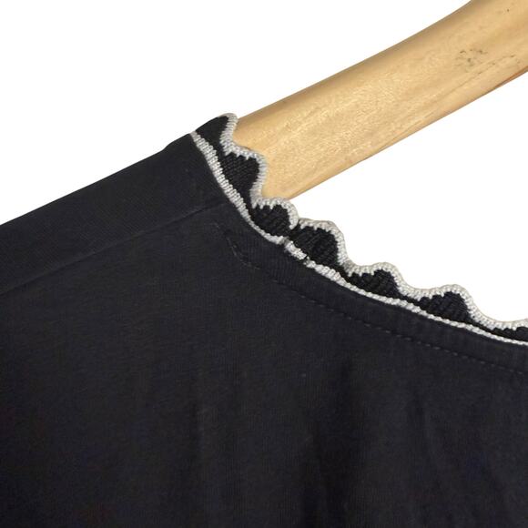 L.K. Bennett Adalyn Black Short Sleeve Boxy Crewneck Knit Top Size XL - Picture 9 of 12